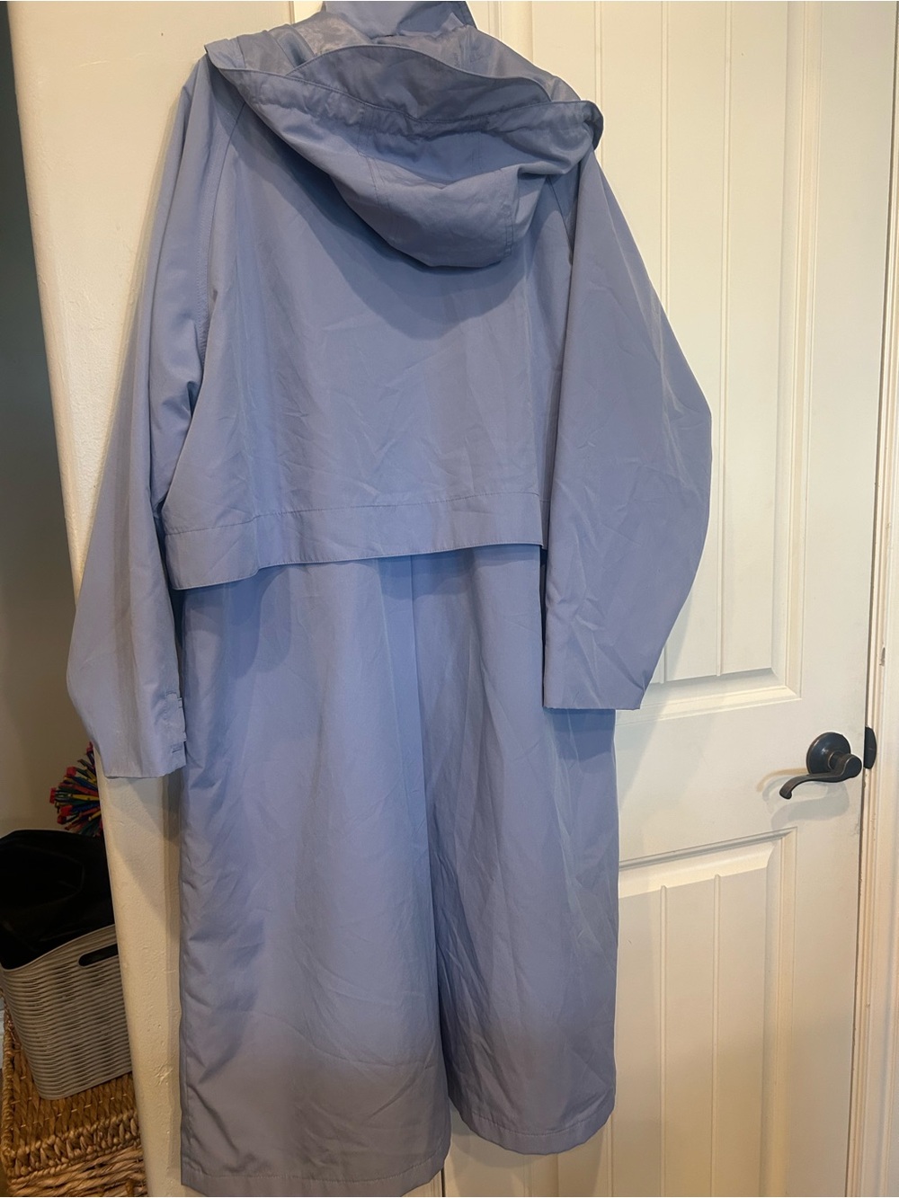 L.L. Bean Lilac Hooded Trench Coat - Picture 3 of 9